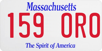 MA license plate 159OR0