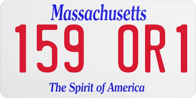 MA license plate 159OR1