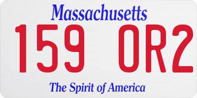 MA license plate 159OR2