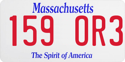 MA license plate 159OR3