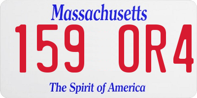 MA license plate 159OR4