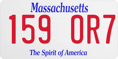 MA license plate 159OR7