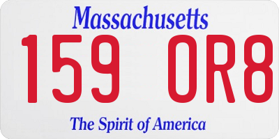 MA license plate 159OR8