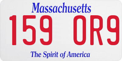 MA license plate 159OR9