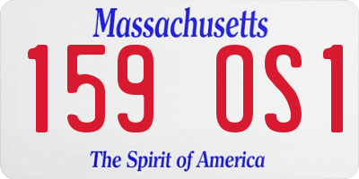 MA license plate 159OS1
