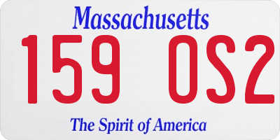 MA license plate 159OS2
