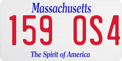 MA license plate 159OS4