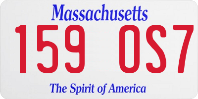 MA license plate 159OS7