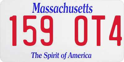 MA license plate 159OT4