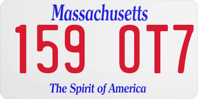 MA license plate 159OT7