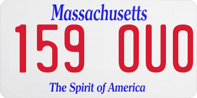 MA license plate 159OU0