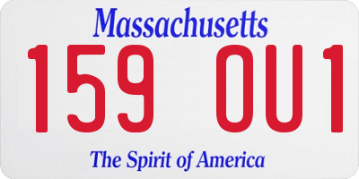 MA license plate 159OU1