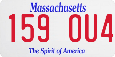 MA license plate 159OU4
