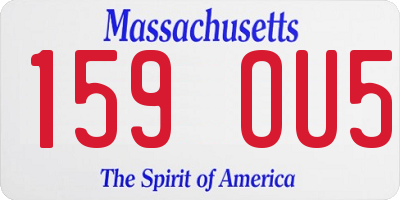 MA license plate 159OU5