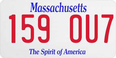 MA license plate 159OU7