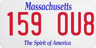 MA license plate 159OU8