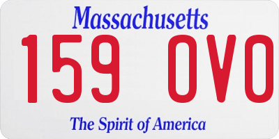 MA license plate 159OV0