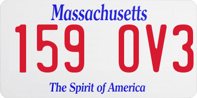 MA license plate 159OV3