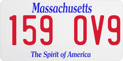 MA license plate 159OV9