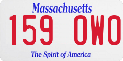 MA license plate 159OW0