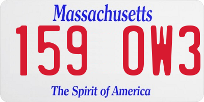 MA license plate 159OW3