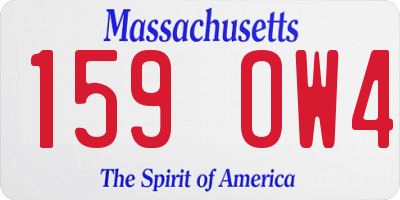 MA license plate 159OW4
