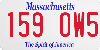 MA license plate 159OW5