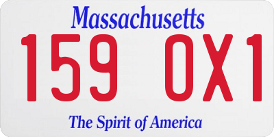 MA license plate 159OX1