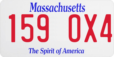 MA license plate 159OX4