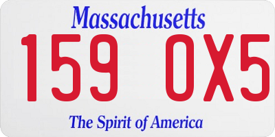 MA license plate 159OX5