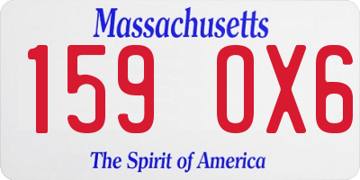 MA license plate 159OX6