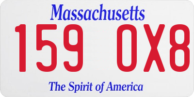MA license plate 159OX8