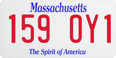 MA license plate 159OY1