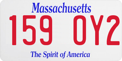 MA license plate 159OY2