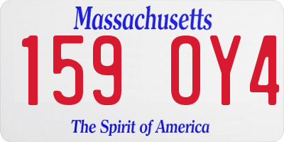 MA license plate 159OY4