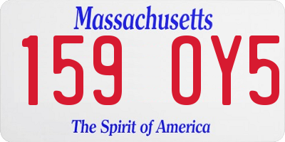 MA license plate 159OY5