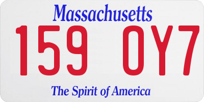 MA license plate 159OY7
