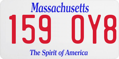 MA license plate 159OY8