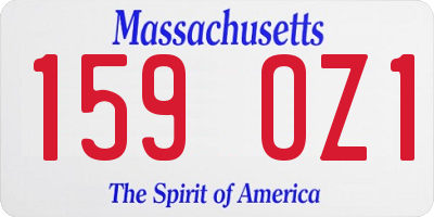 MA license plate 159OZ1