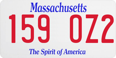 MA license plate 159OZ2