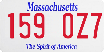 MA license plate 159OZ7