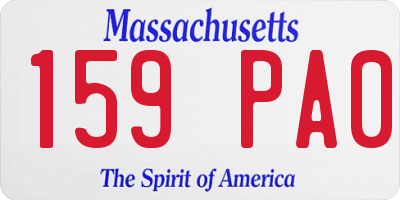 MA license plate 159PA0
