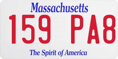 MA license plate 159PA8