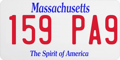 MA license plate 159PA9
