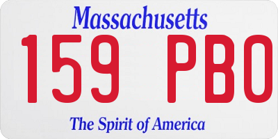 MA license plate 159PB0