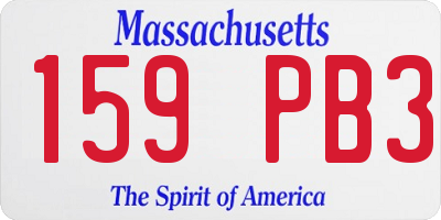 MA license plate 159PB3