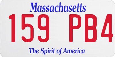 MA license plate 159PB4