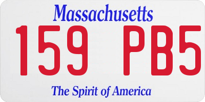 MA license plate 159PB5