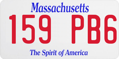 MA license plate 159PB6