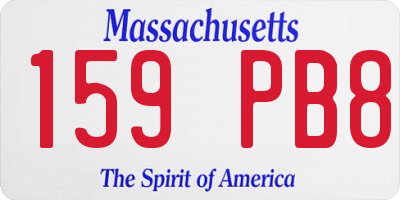 MA license plate 159PB8